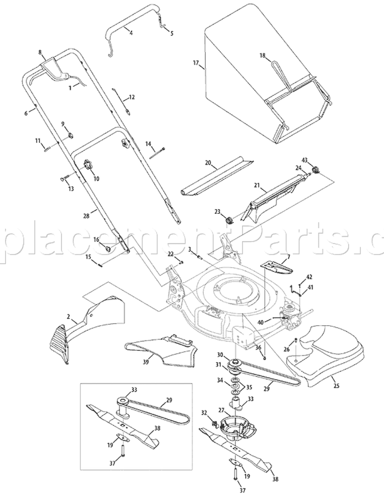 Page B Diagram and Parts List for 12AV566M055 2008 Yard Man Lawn Mower